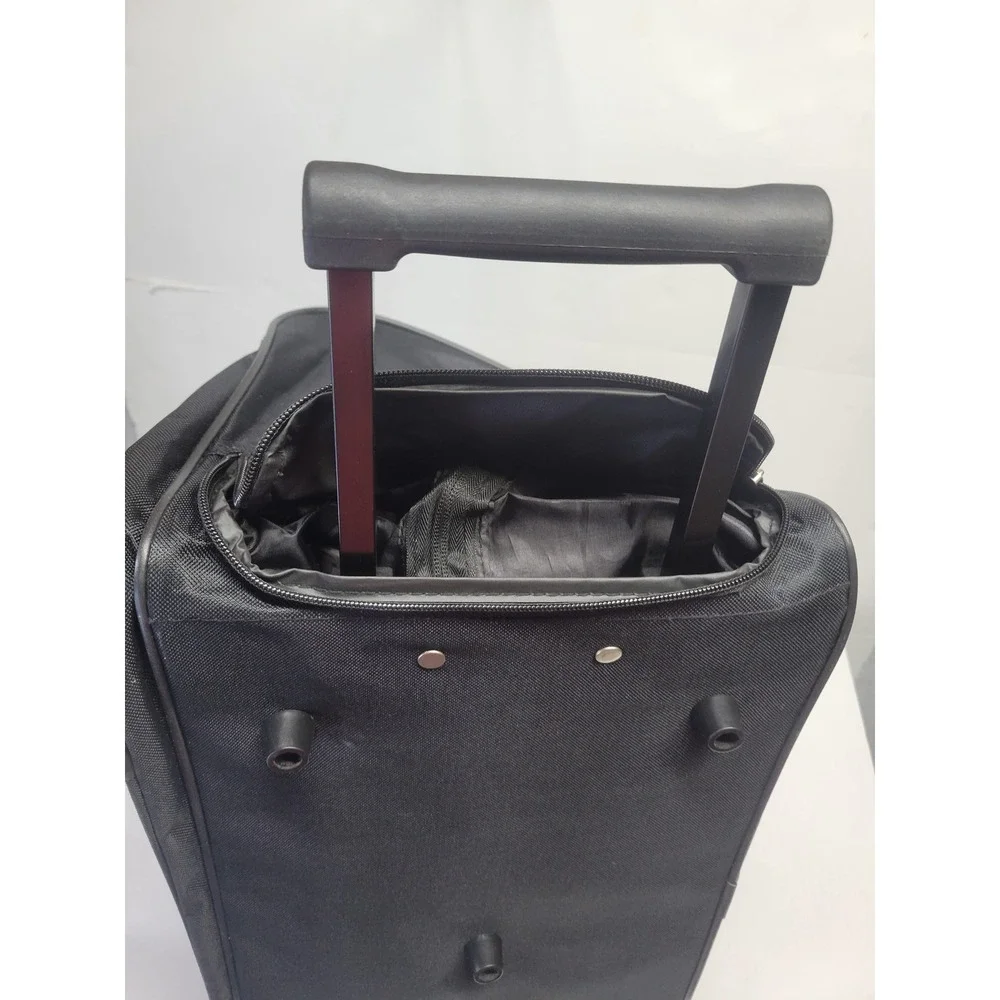 Walt Disney World Mickey Mouse 1971 Black Rolling Duffel Bag‎ Travel Luggage NWT